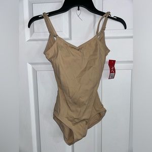 NEW Capezio women’s size small nude leotard with adjustable straps